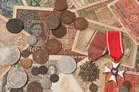 Silber- und Kupfermünzen, Medaillen Banknoten 