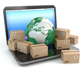 Ein Firmenumzug in Berlin ist eine logistische Aufgabe. Rund um die Welt mit großen Umzugskisten und Laptop