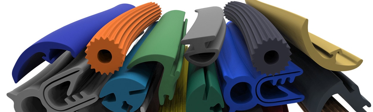 Gummiformteile in verschiedenen Formen und Farben