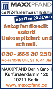 MAXXPFAND das KFZ-Pfandleihhaus am Ku'damm Autopfandkredit sofort, unkompliziert und schnell